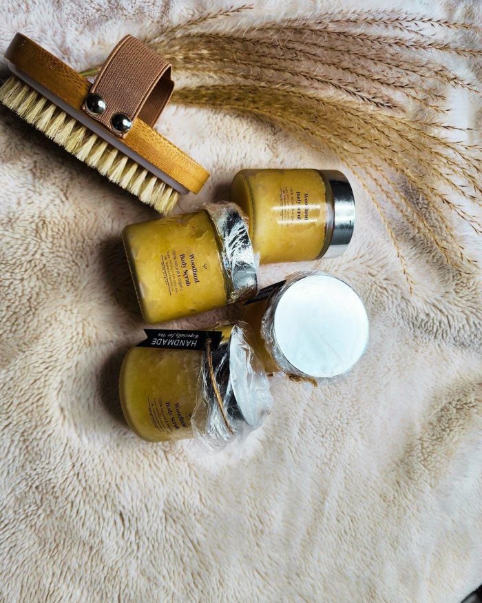 Woodland Resin Body Scrub in a glass jar by Elk & Aura — photo 2